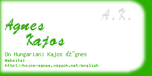 agnes kajos business card